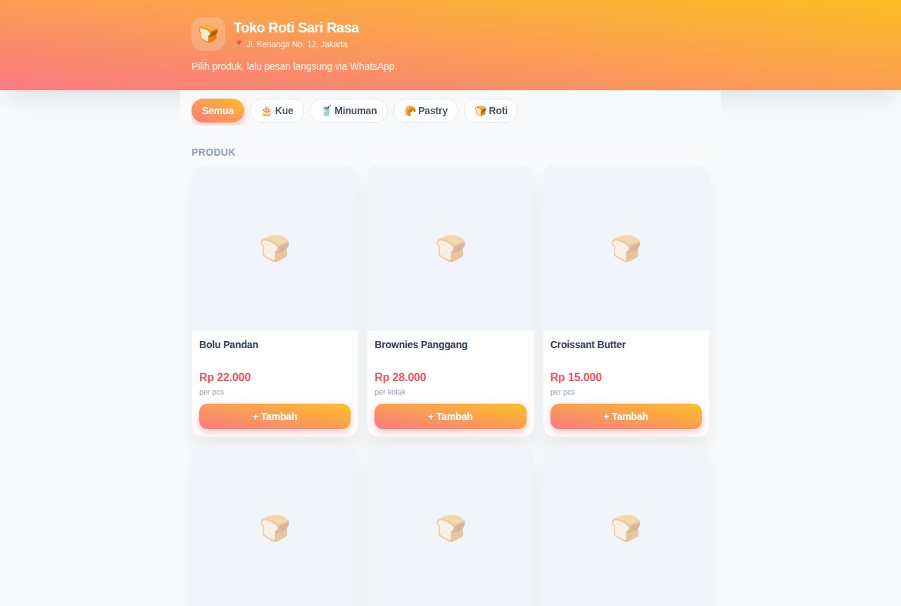 Bakery & Toko Roti — Katalog (Pelanggan)