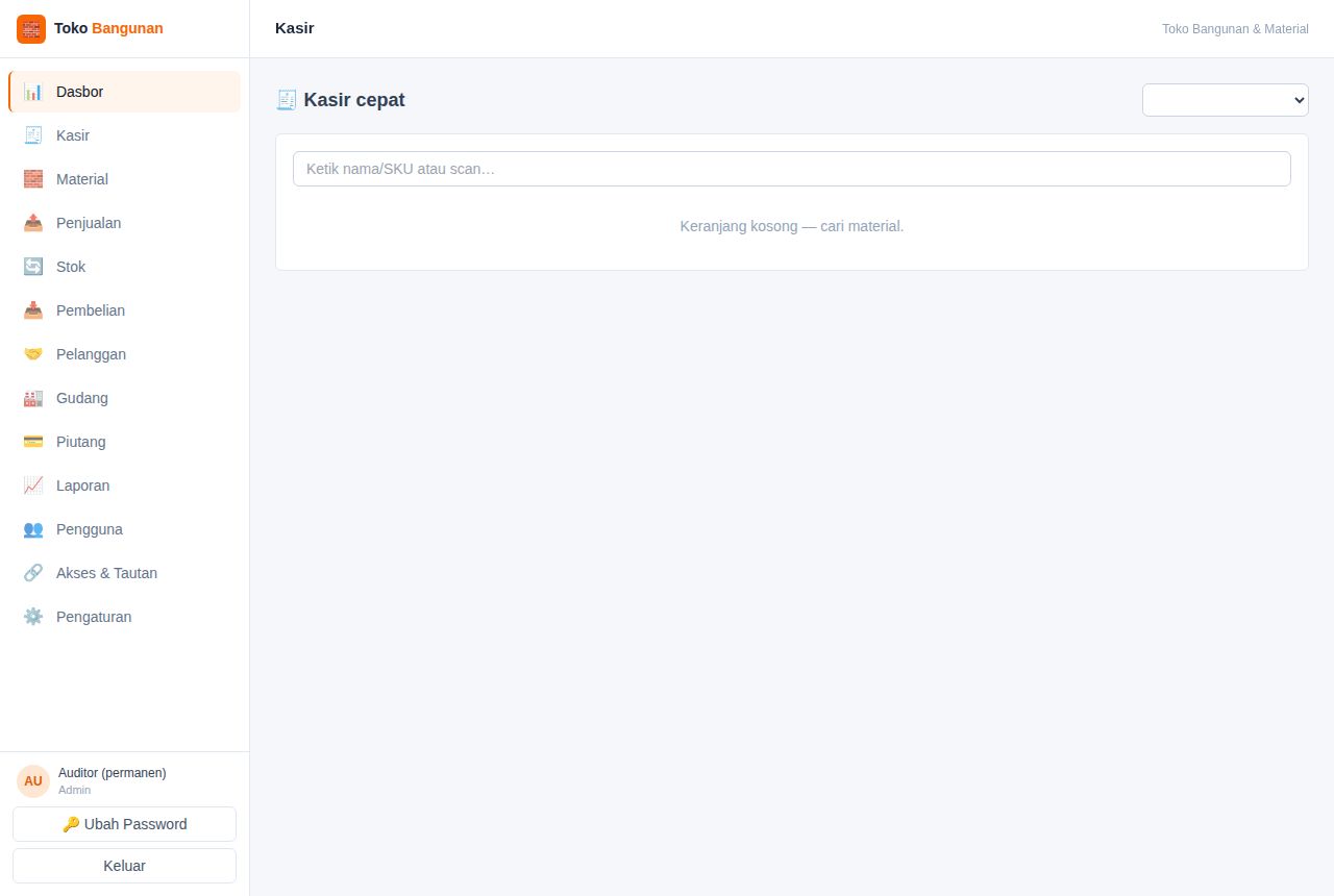 Toko Bangunan & Material — Dashboard
