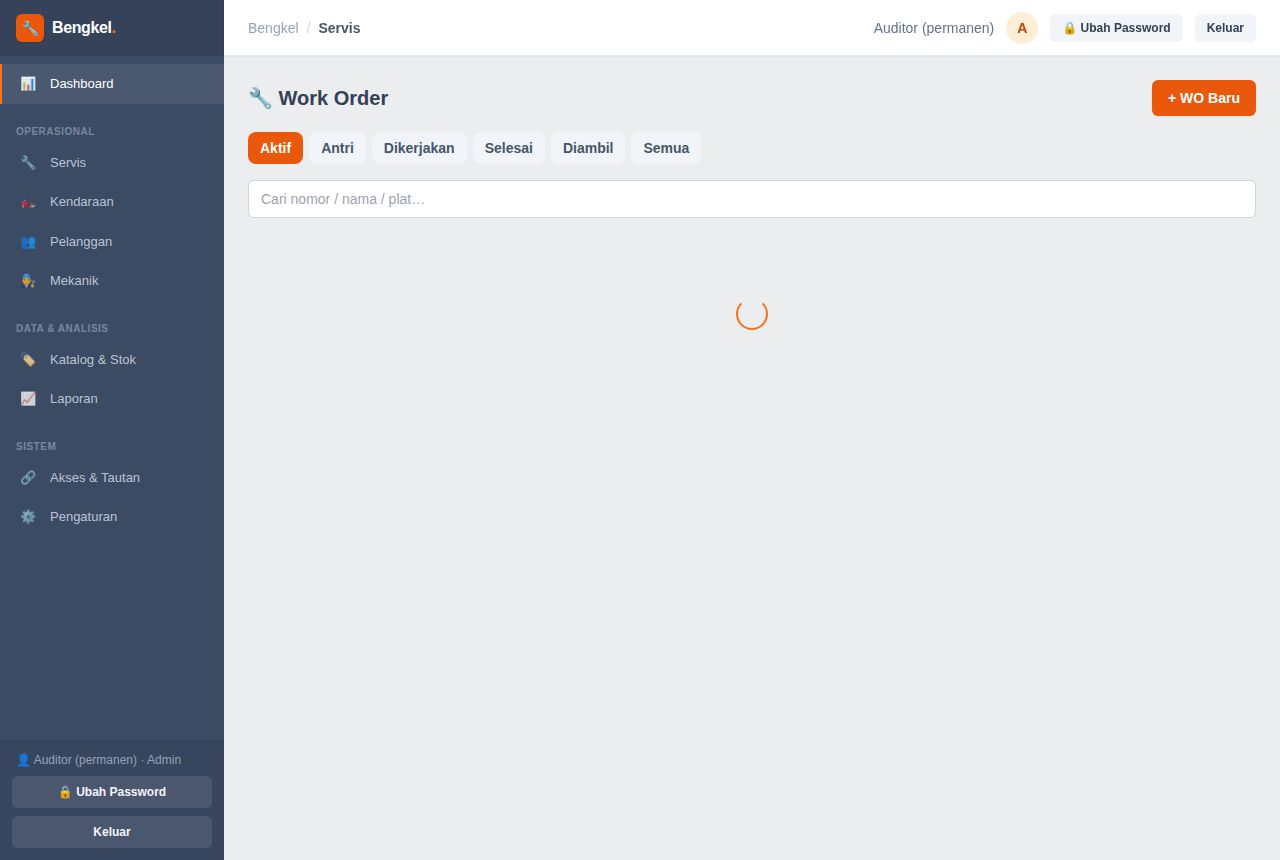 Bengkel & Service — Dashboard
