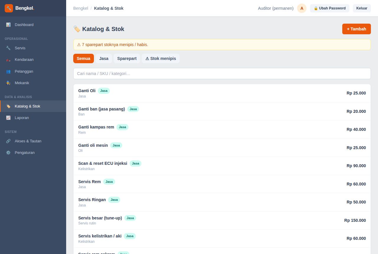 Bengkel & Service — Katalog & Stok