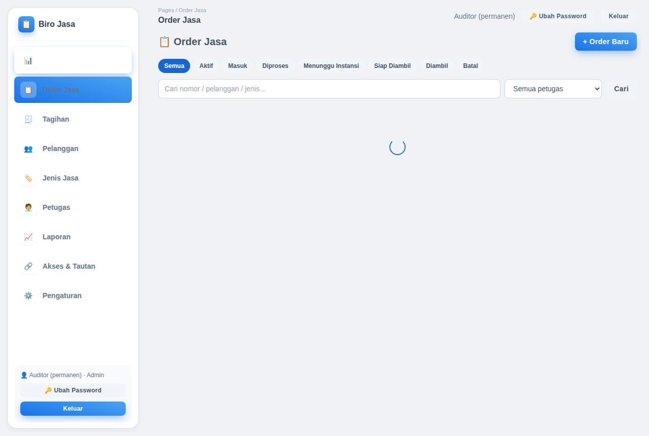 Biro Jasa — Dashboard