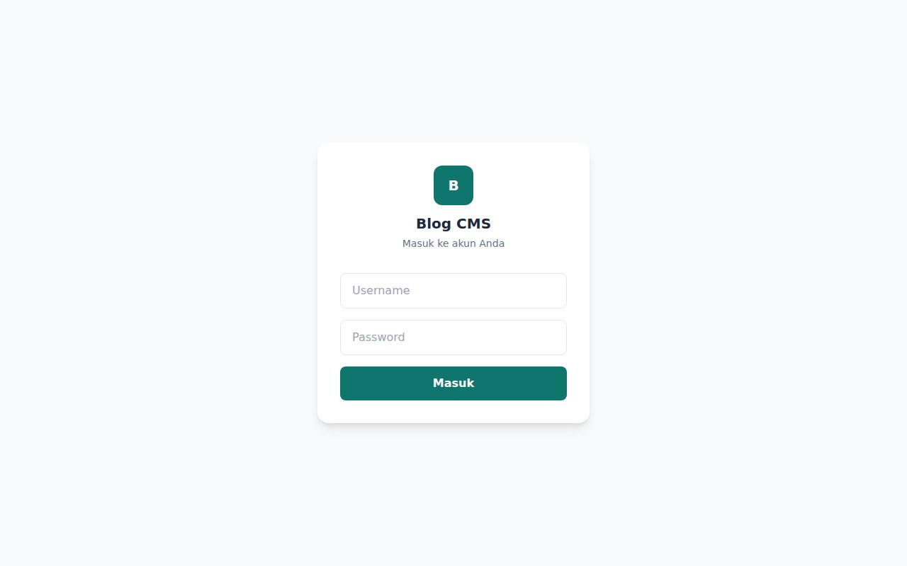 Blog & CMS Sederhana — tampilan utama