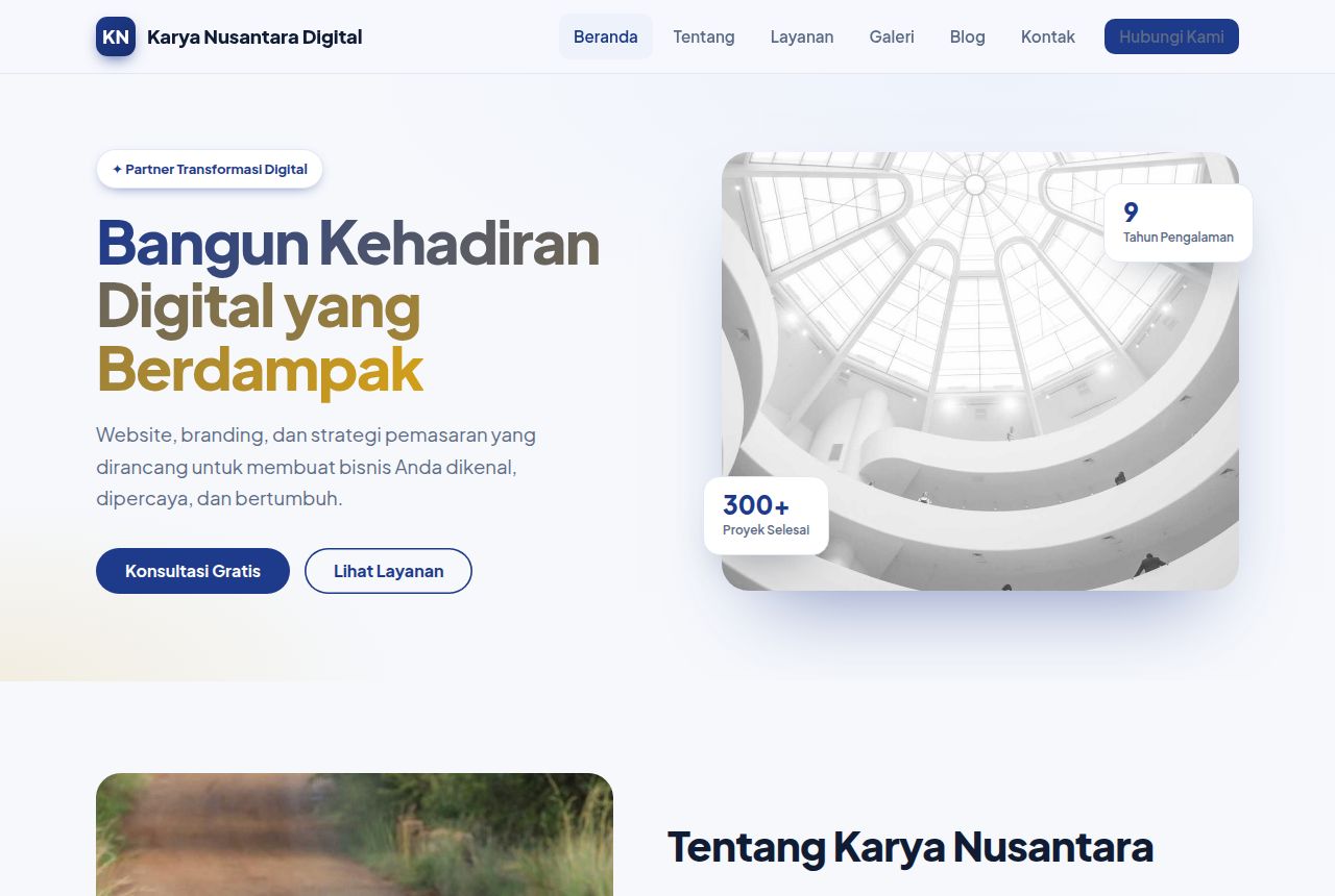 Company Profile — tampilan aplikasi