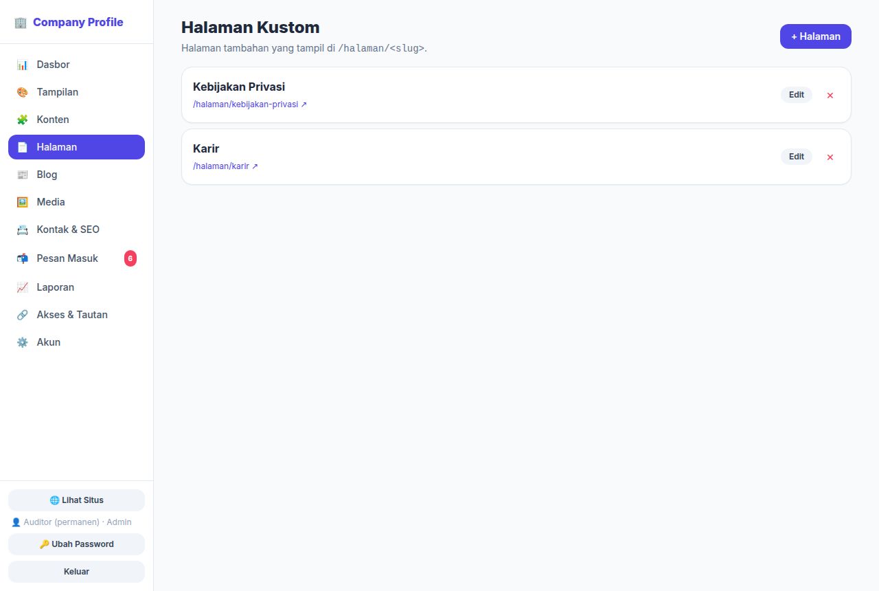 Company Profile — Halaman