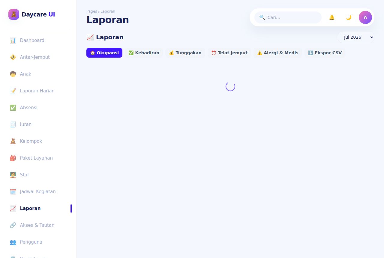Daycare & PAUD — Jadwal Kegiatan