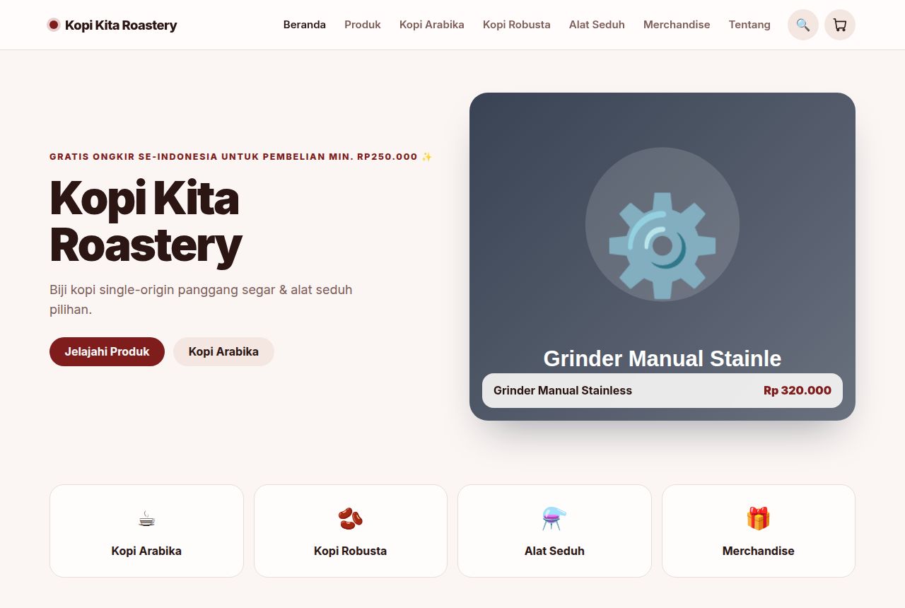 Toko Online (E-commerce) — tampilan aplikasi