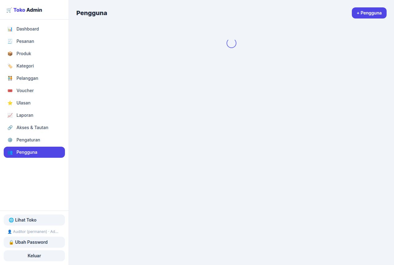 Toko Online (E-commerce) — Pengaturan
