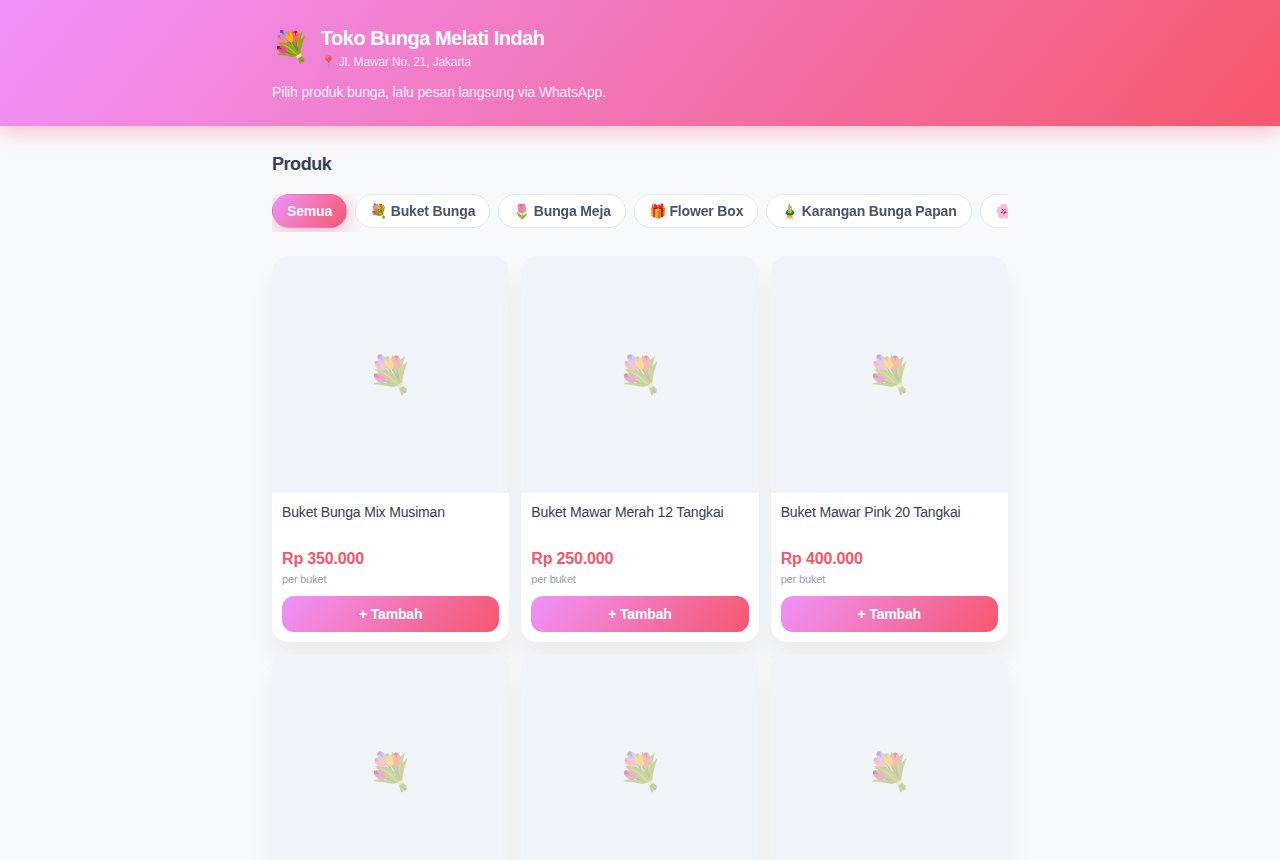 Florist & Toko Bunga — Katalog (Pelanggan)