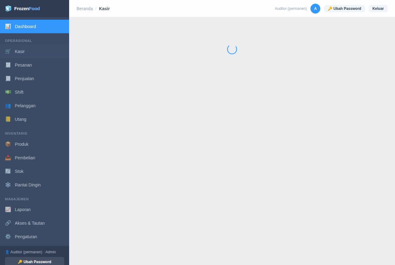 Frozen Food & Reseller — Dashboard