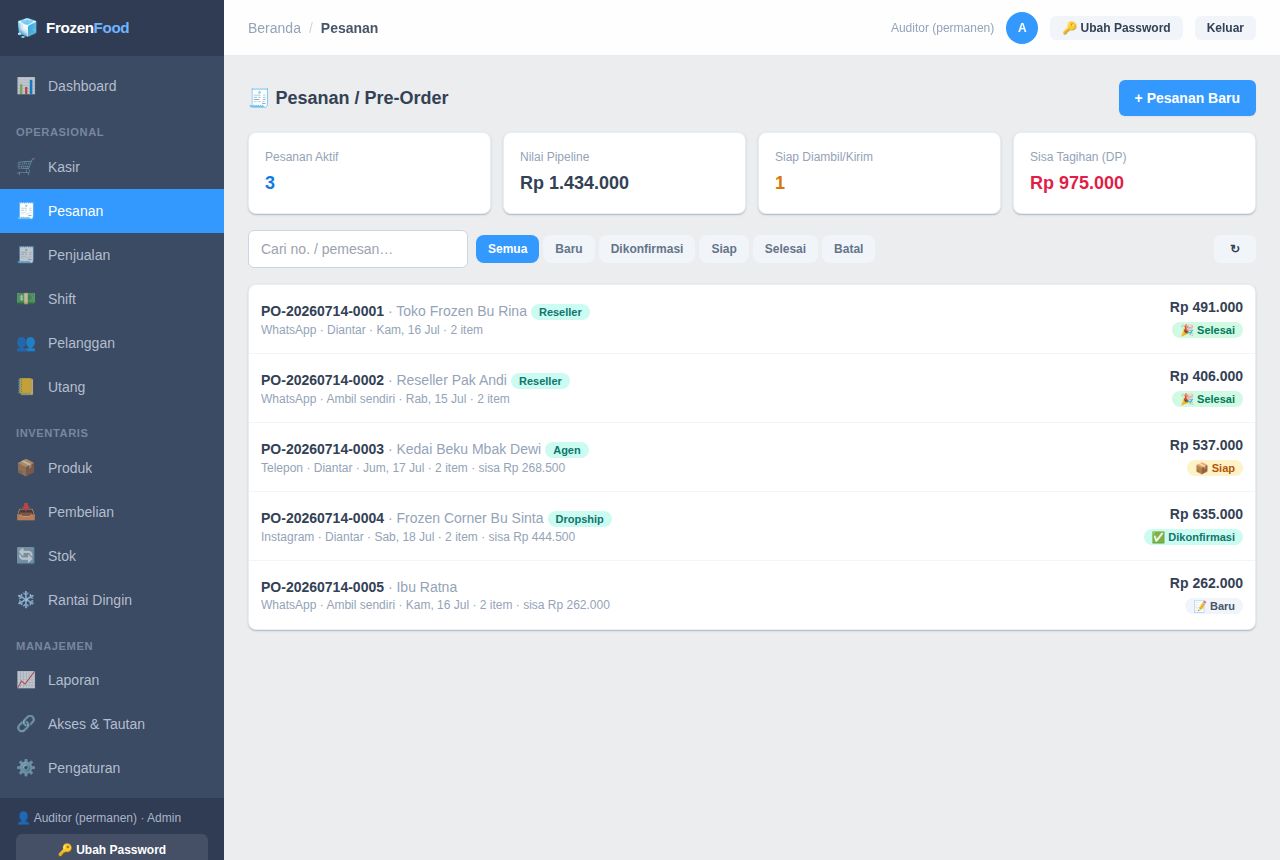 Frozen Food & Reseller — Pesanan