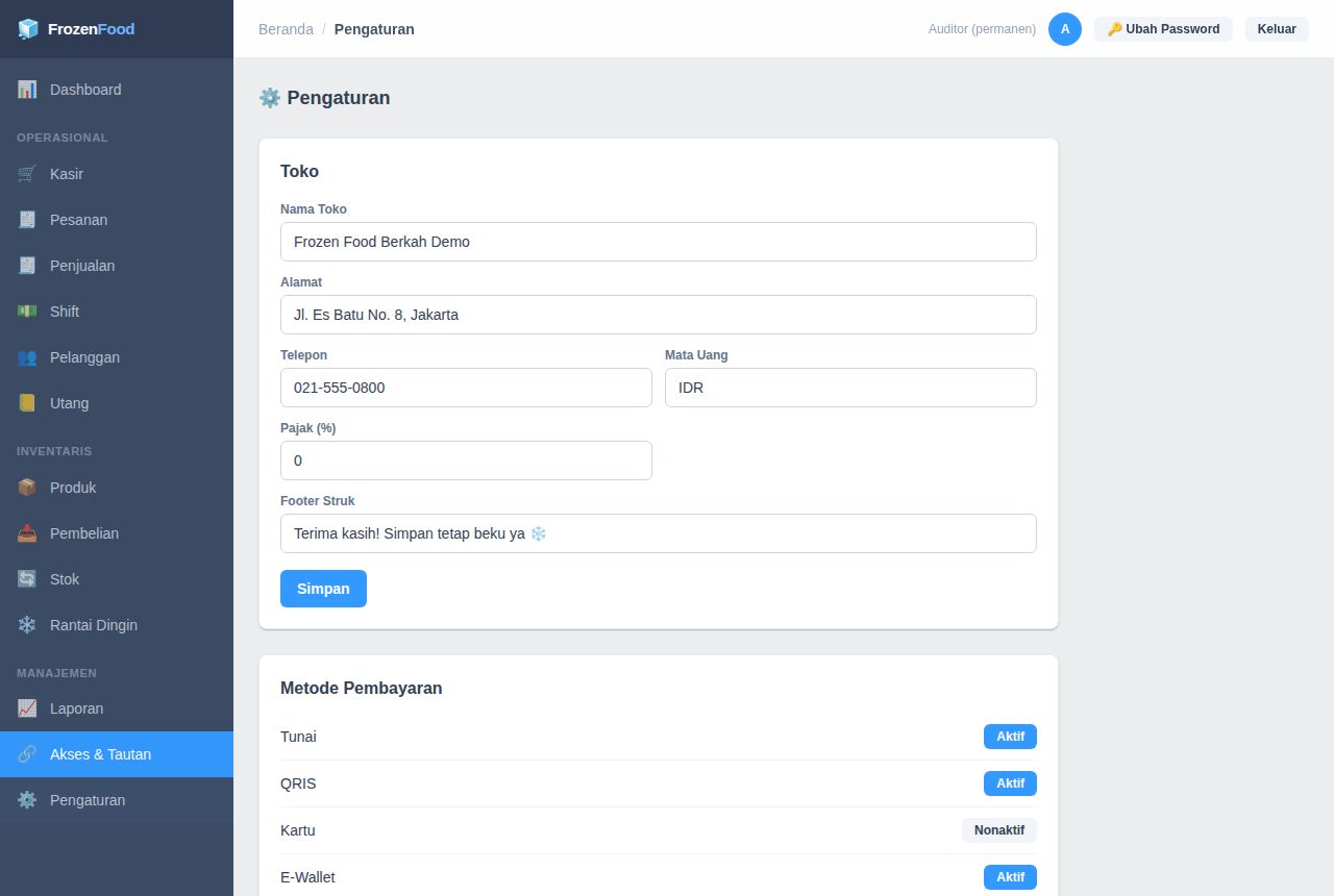 Frozen Food & Reseller — Akses & Tautan