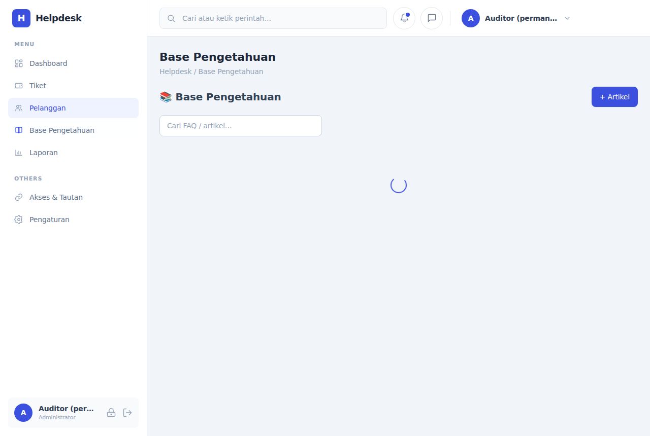 Helpdesk & Tiket Support — Pelanggan