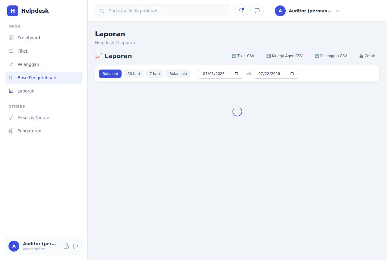 Helpdesk & Tiket Support — Base Pengetahuan