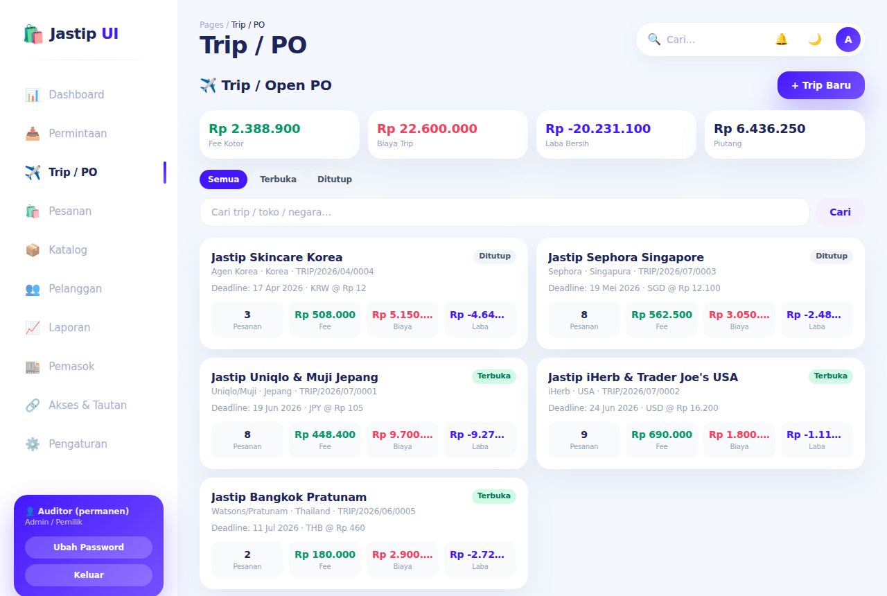 Jastip / Titip Beli — Trip / PO