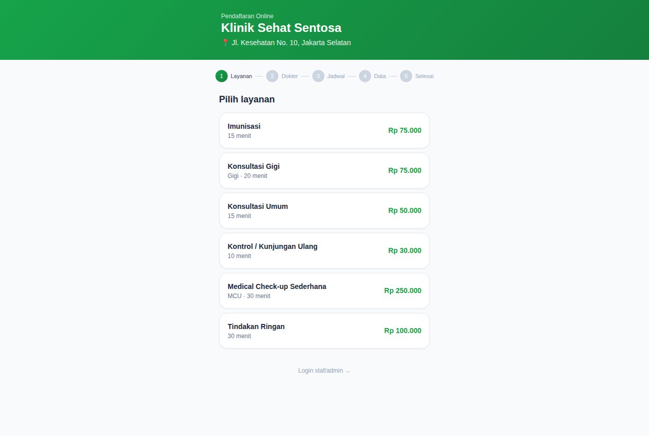 Klinik & Praktik Dokter — Booking Online (Pelanggan)