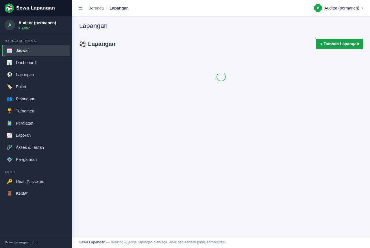Sewa Lapangan — Jadwal