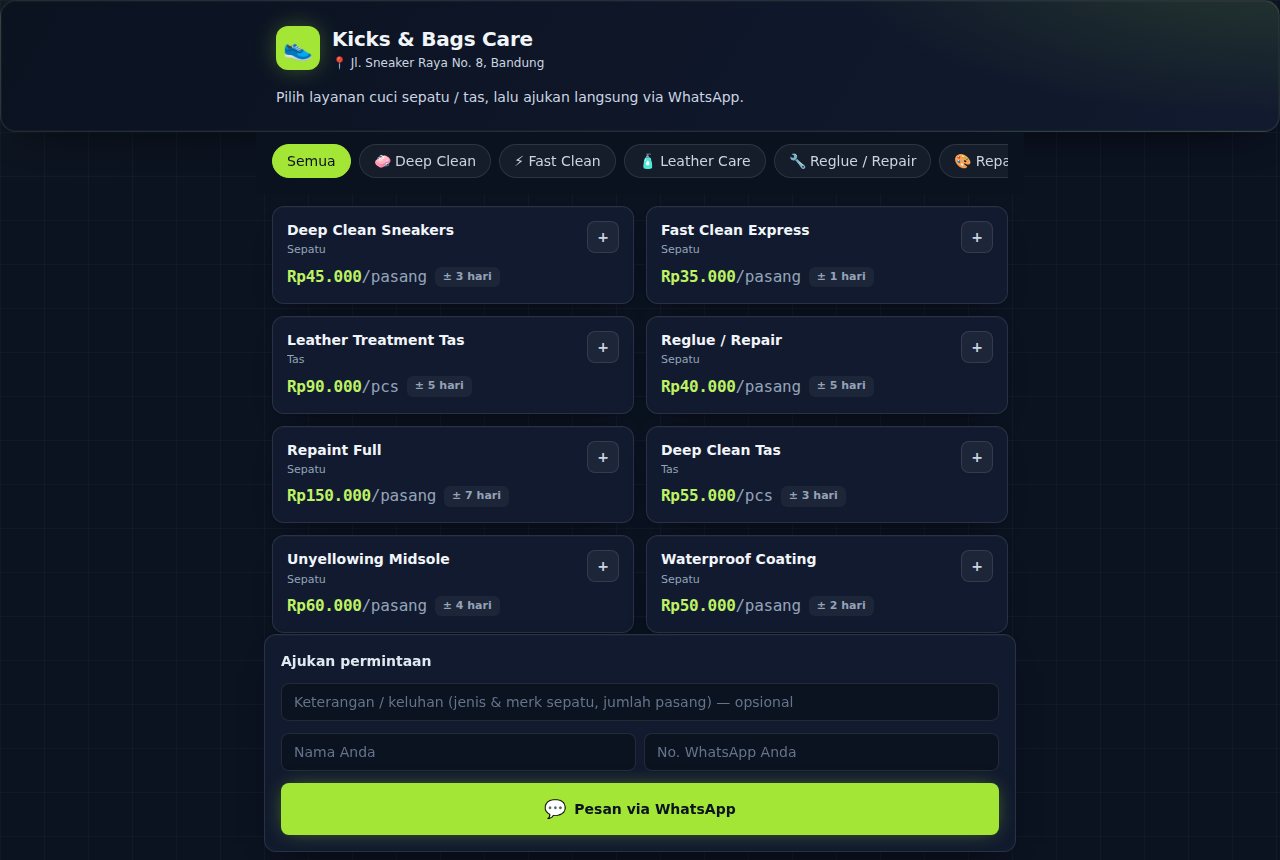 Laundry Sepatu & Tas — Pesan Online (Pelanggan)