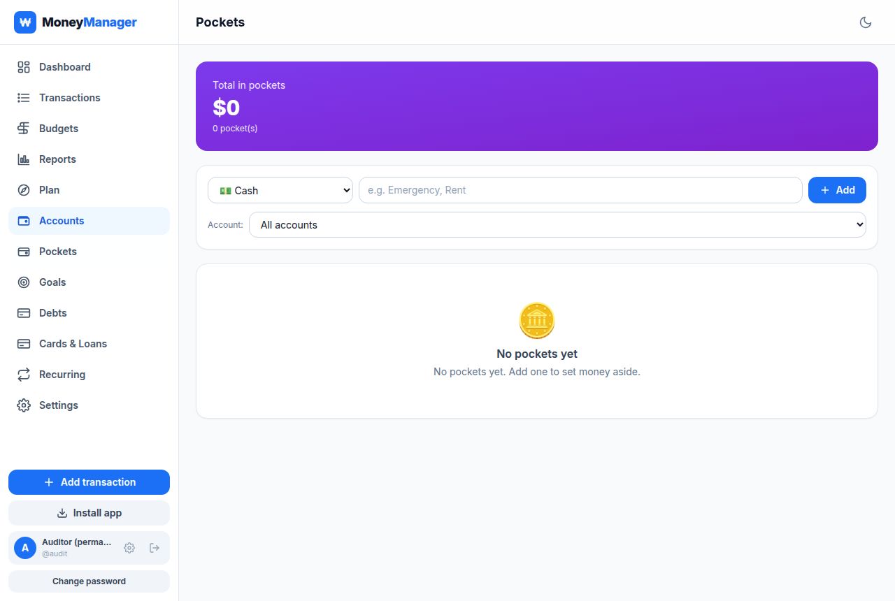 Money Manager — Accounts