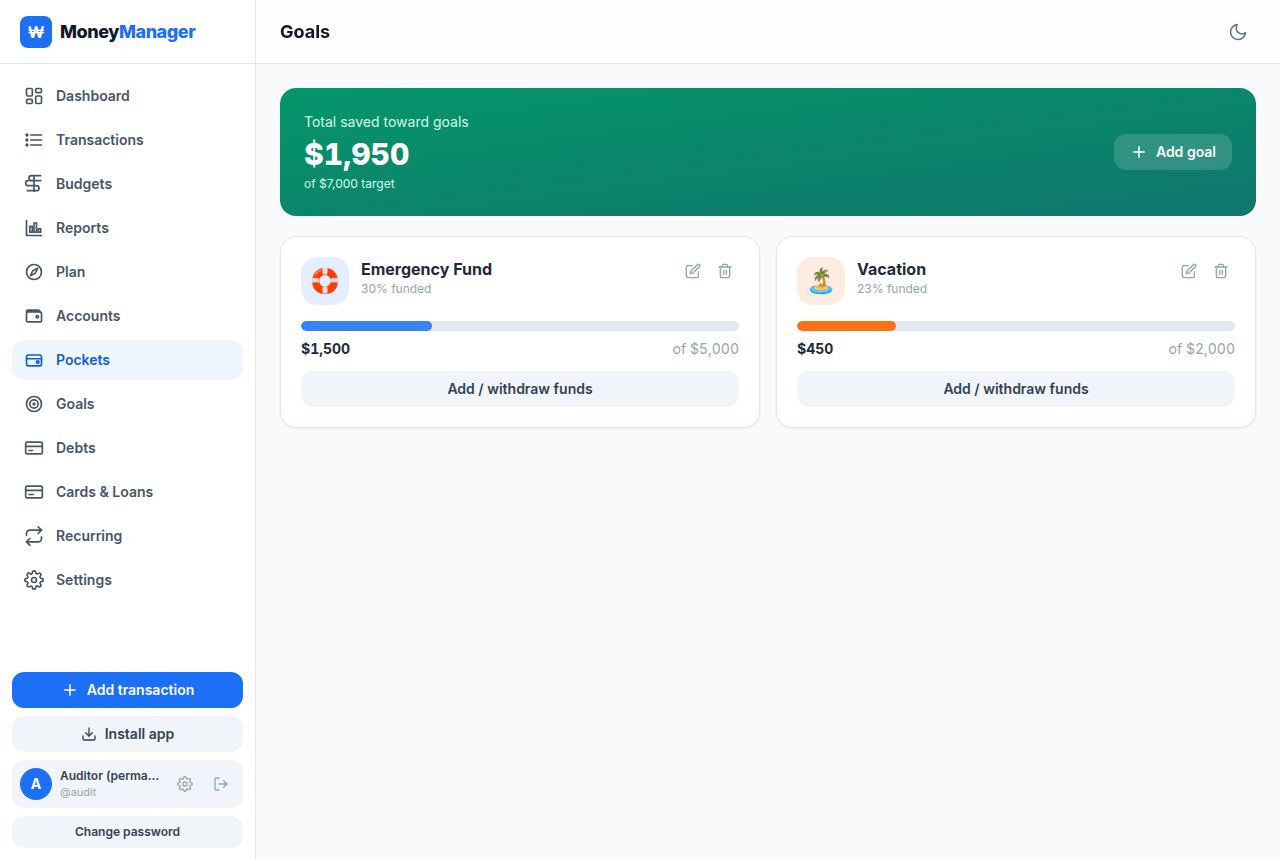 Money Manager — Goals