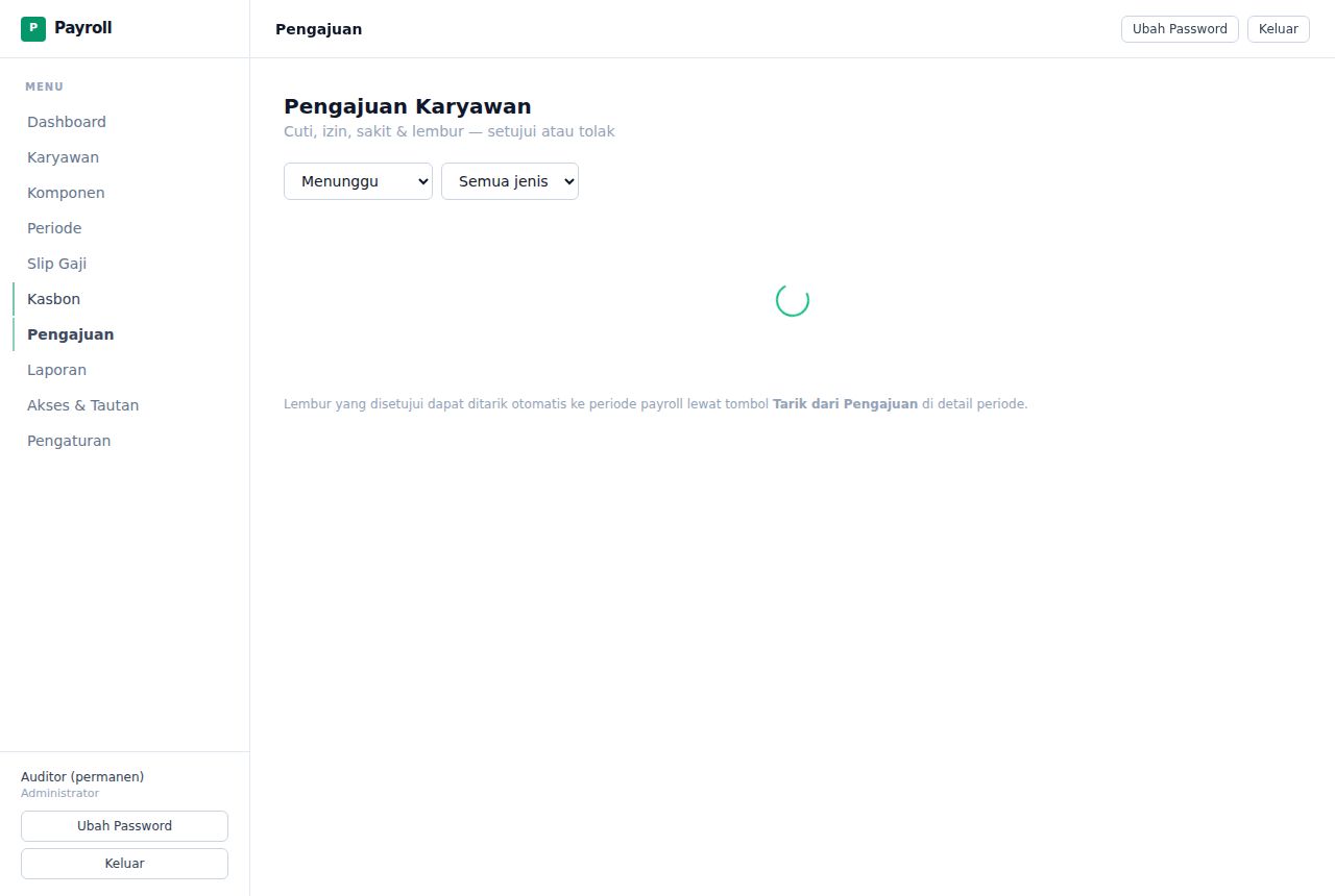 Payroll — Kasbon