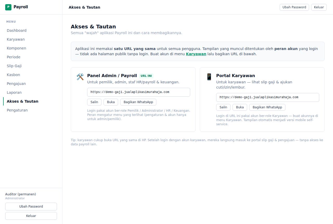 Payroll — Akses & Tautan