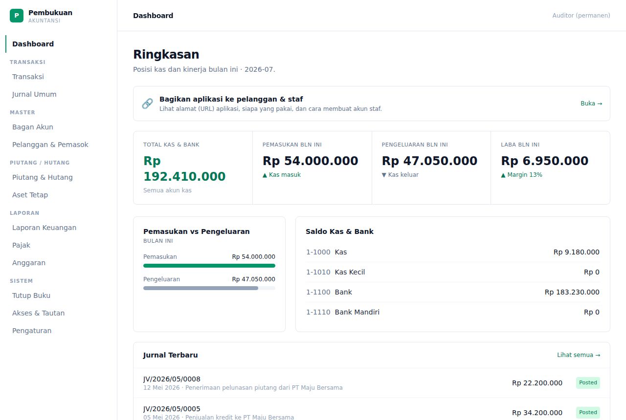 Pembukuan & Akuntansi — tampilan aplikasi