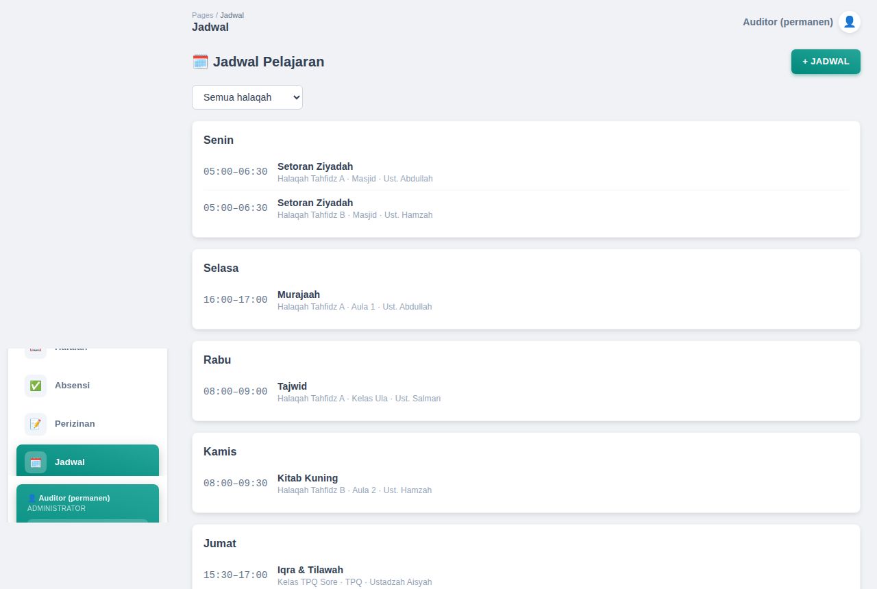Pesantren & TPQ — Jadwal