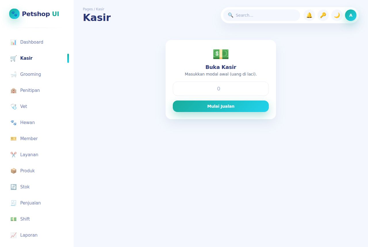 Petshop & Klinik Hewan — Kasir