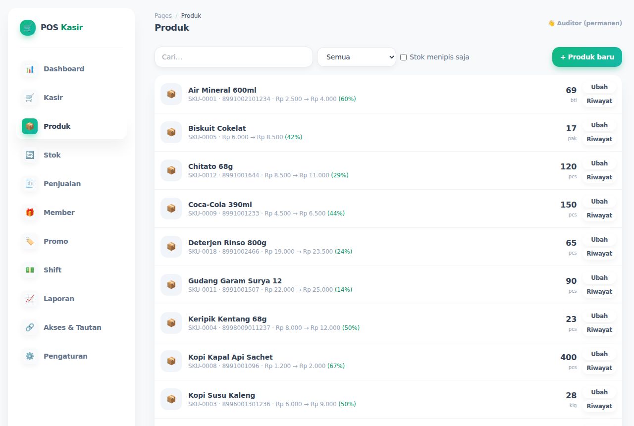 POS Kasir — Produk