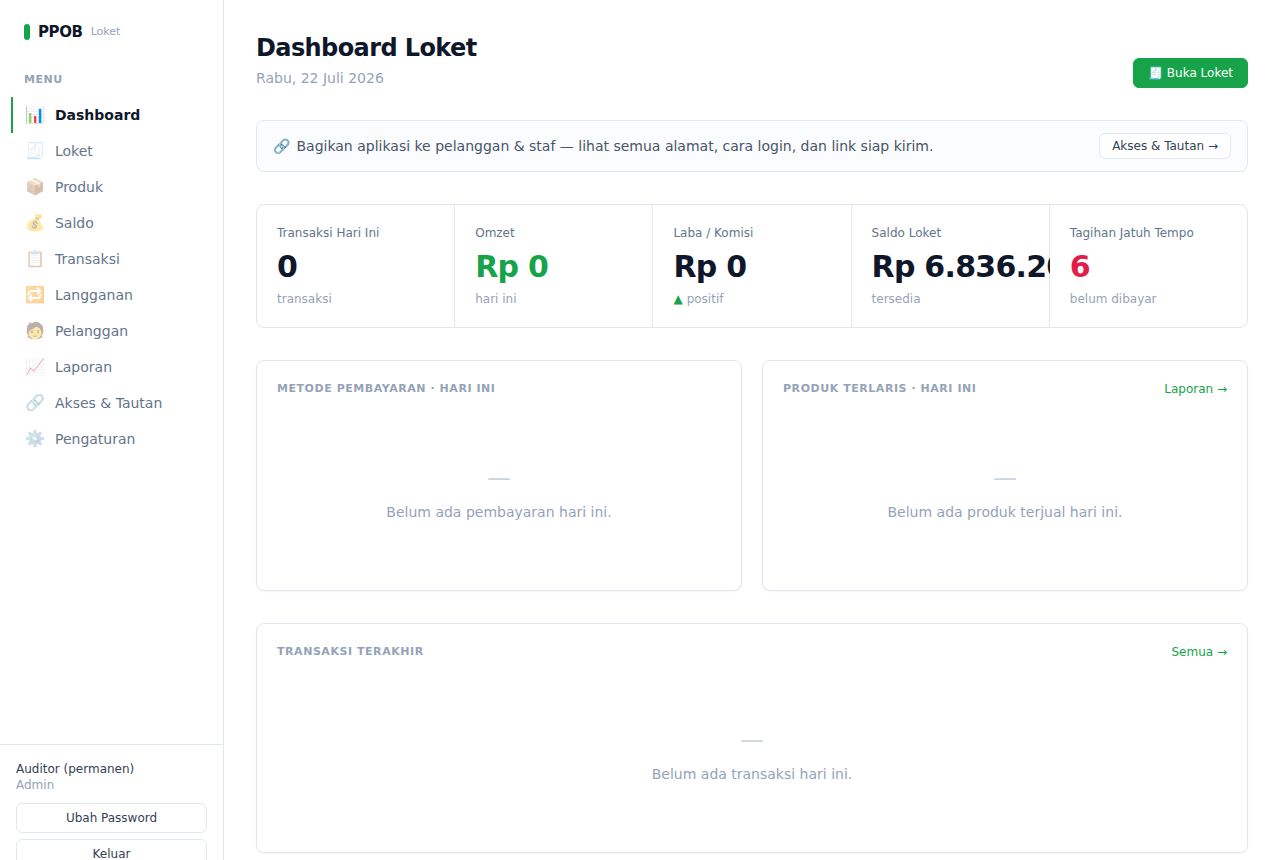 PPOB / Loket Pembayaran — Dashboard