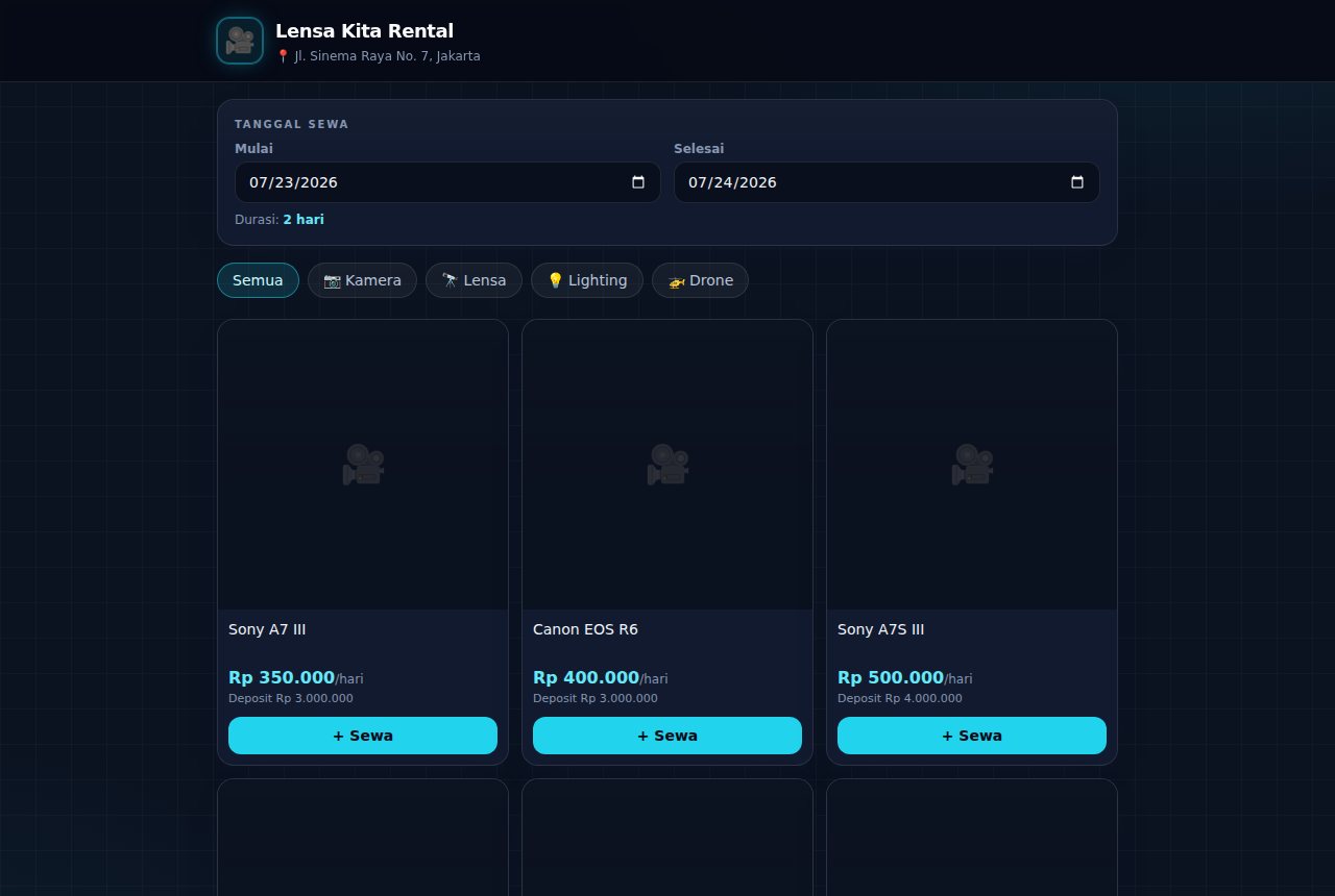Rental Kamera & Alat Syuting — tampilan aplikasi