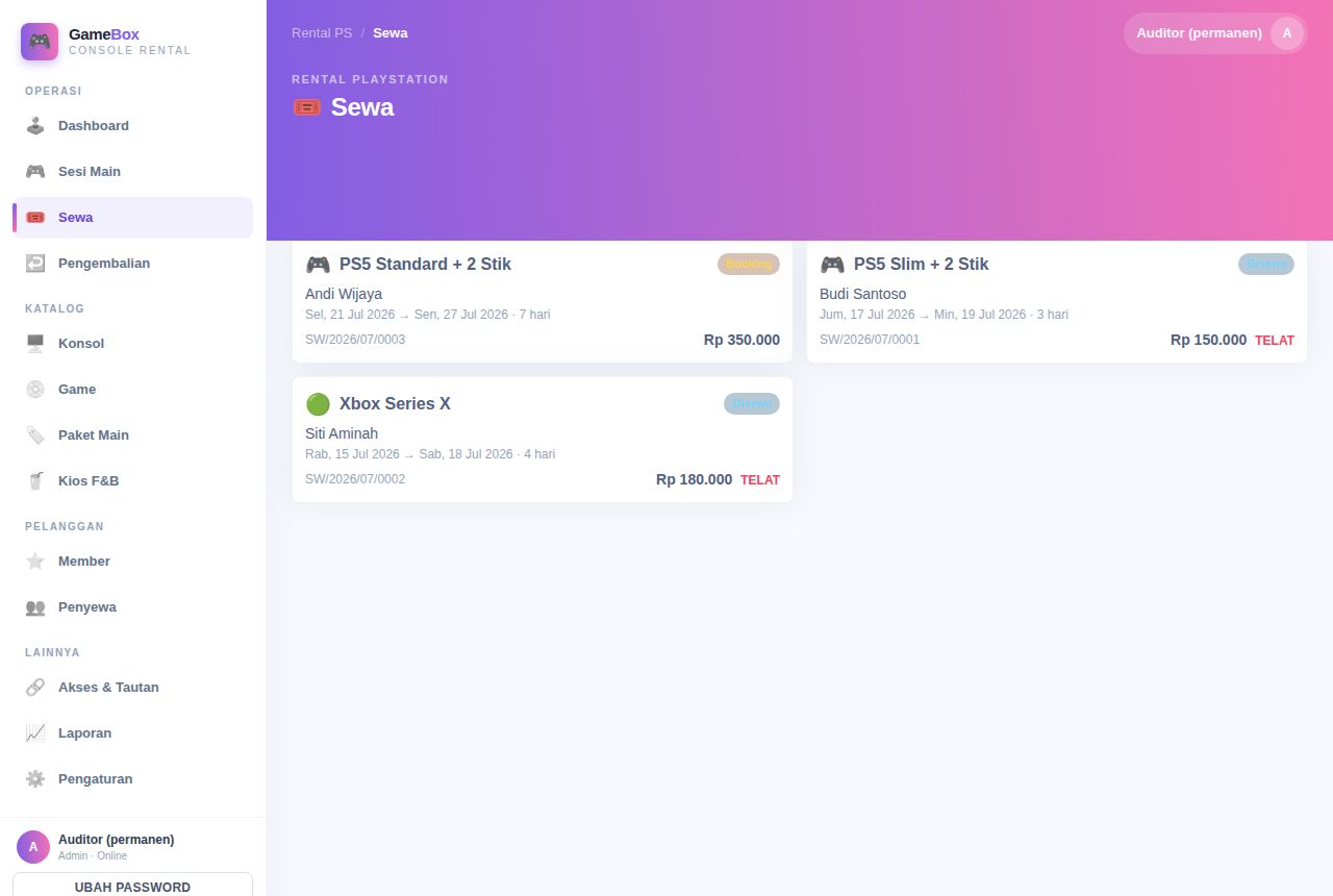 Rental PS & Konsol Game — Sewa
