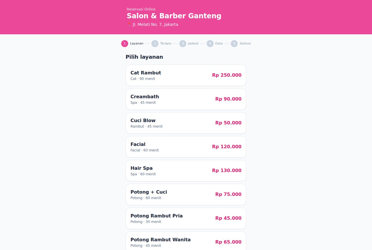 Salon & Barbershop — Booking Online (Pelanggan)