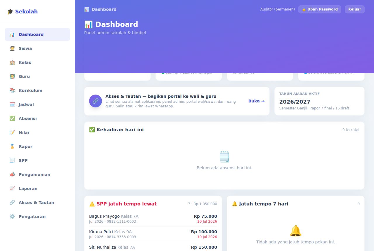 Sekolah & Bimbel — Dashboard