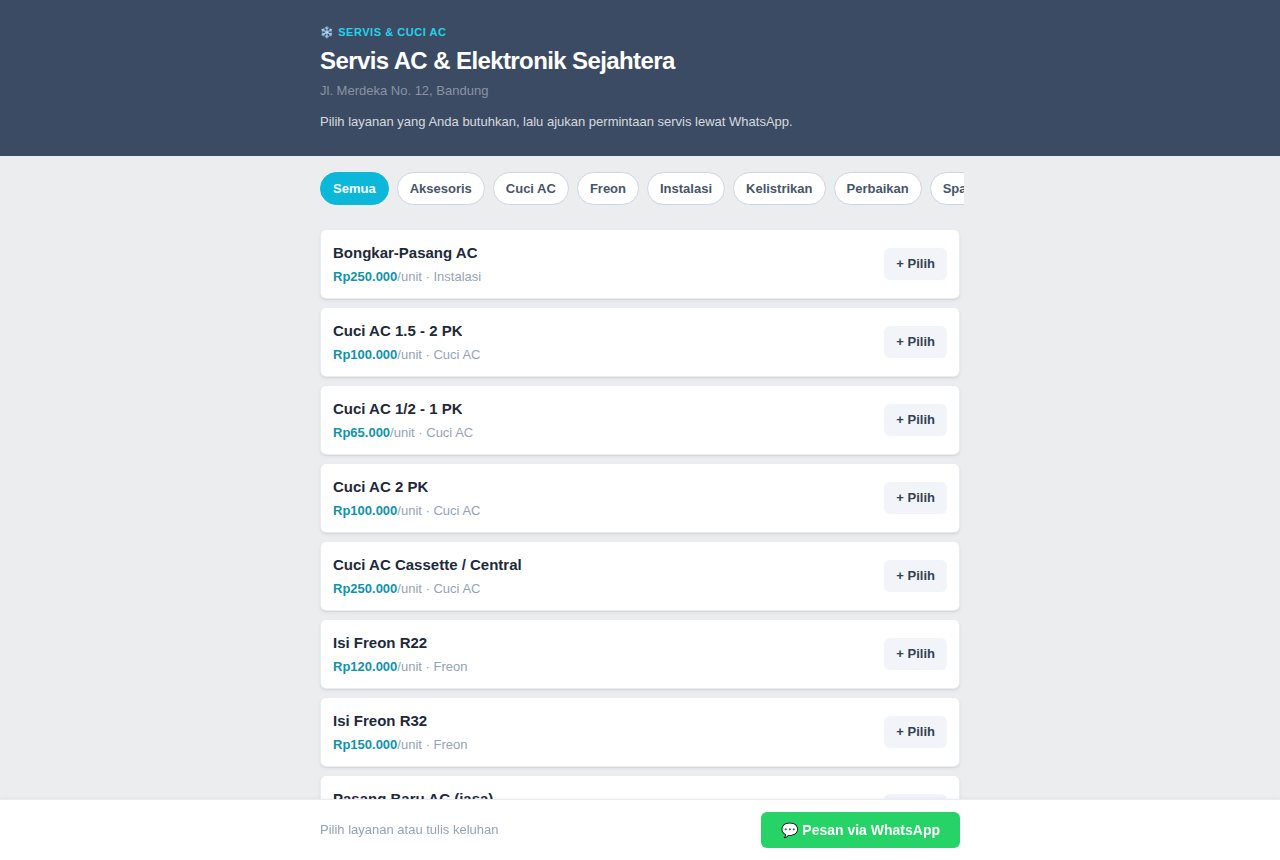 Servis AC & Elektronik — Pesan Online (Pelanggan)