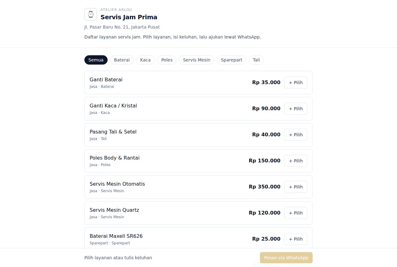 Servis Jam & Aksesoris — Pesan Online (Pelanggan)