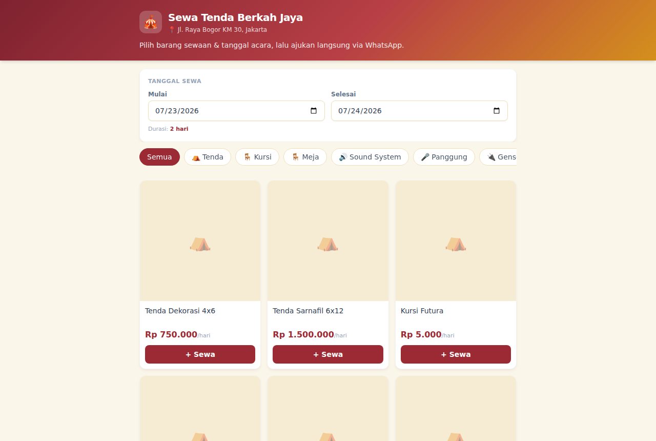 Sewa Tenda & Alat Pesta — Sewa Online (Pelanggan)