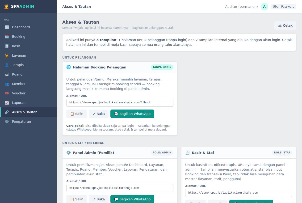 Spa & Massage — Akses & Tautan