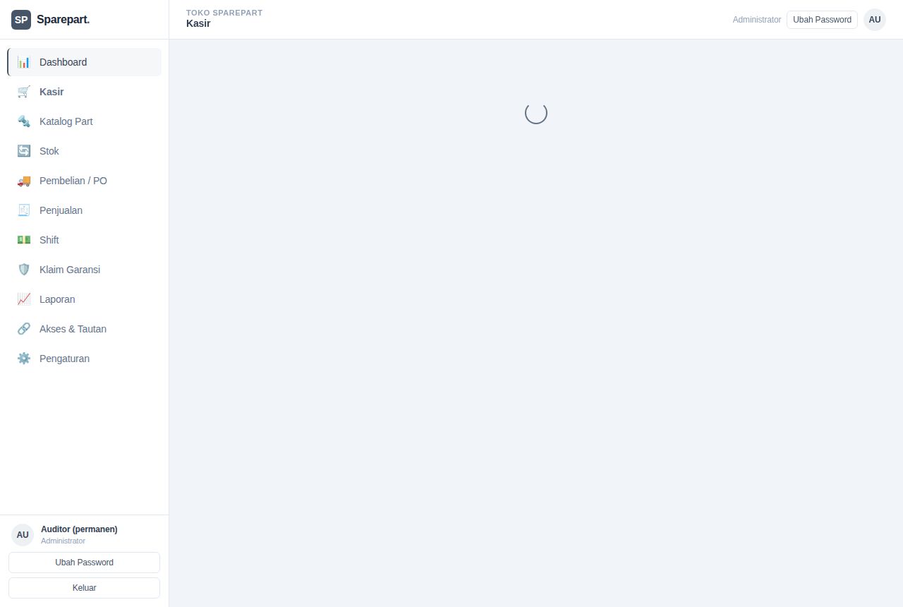 Toko Sparepart & Onderdil — Dashboard