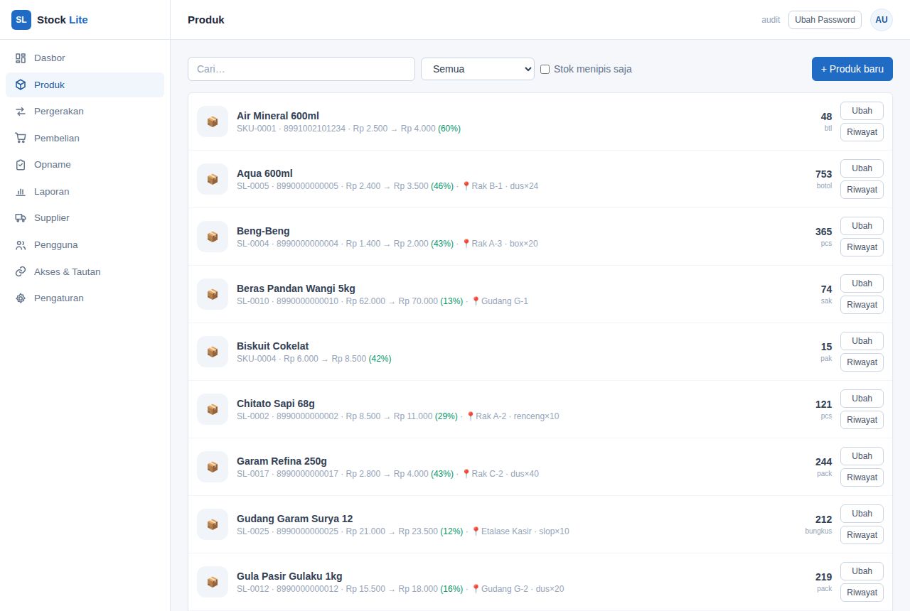 Stock Manager Lite — Products