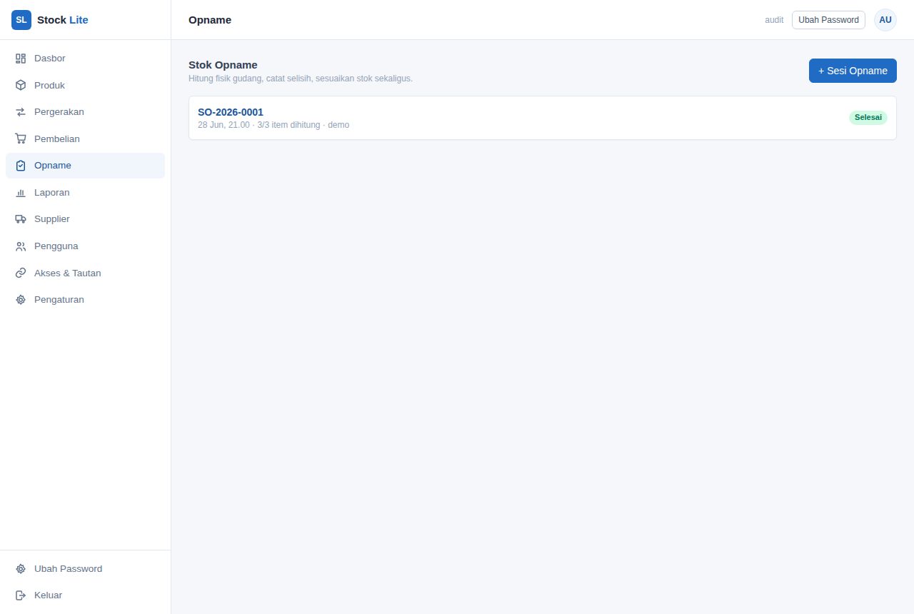 Stock Manager Lite — Stocktake