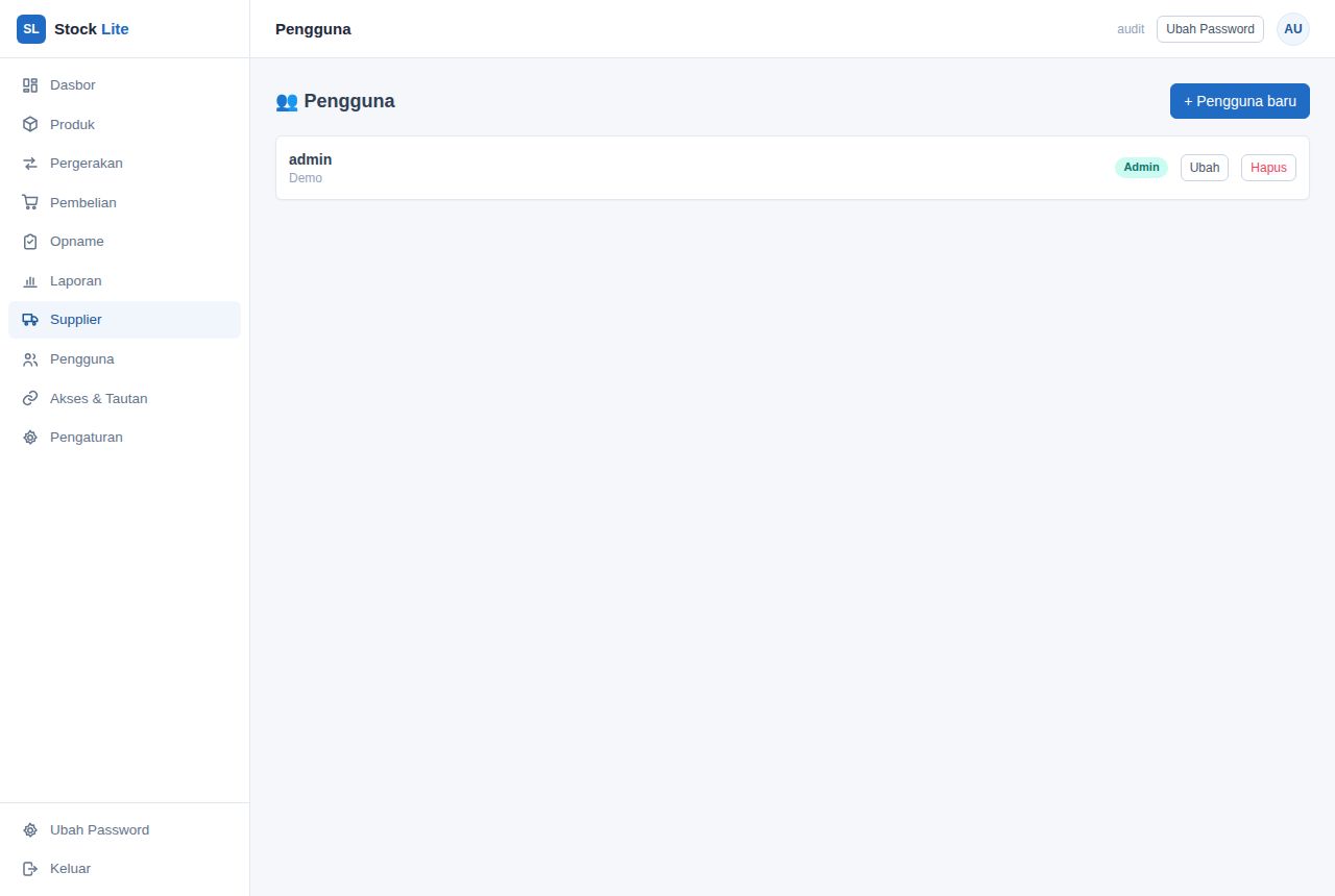 Stock Manager Lite — Users