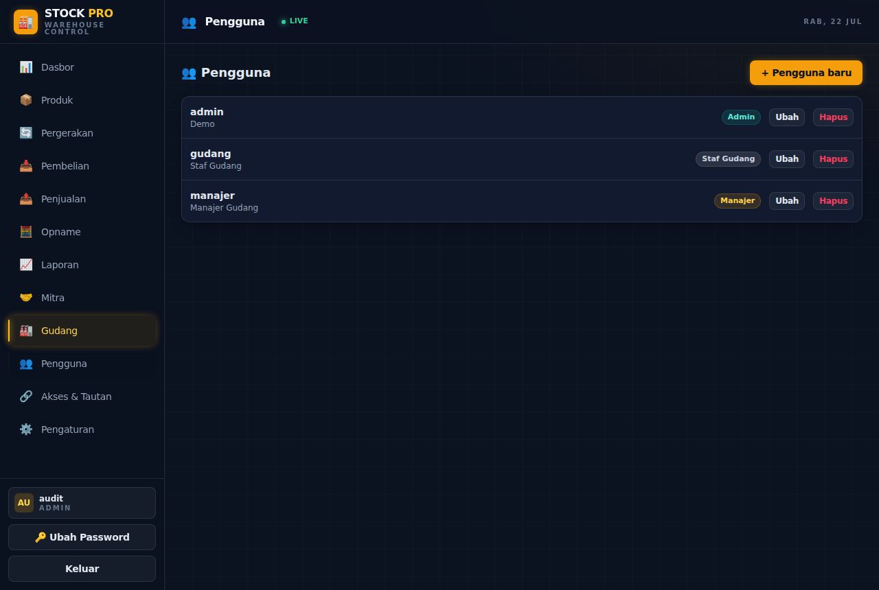 Stock Manager Pro — Users