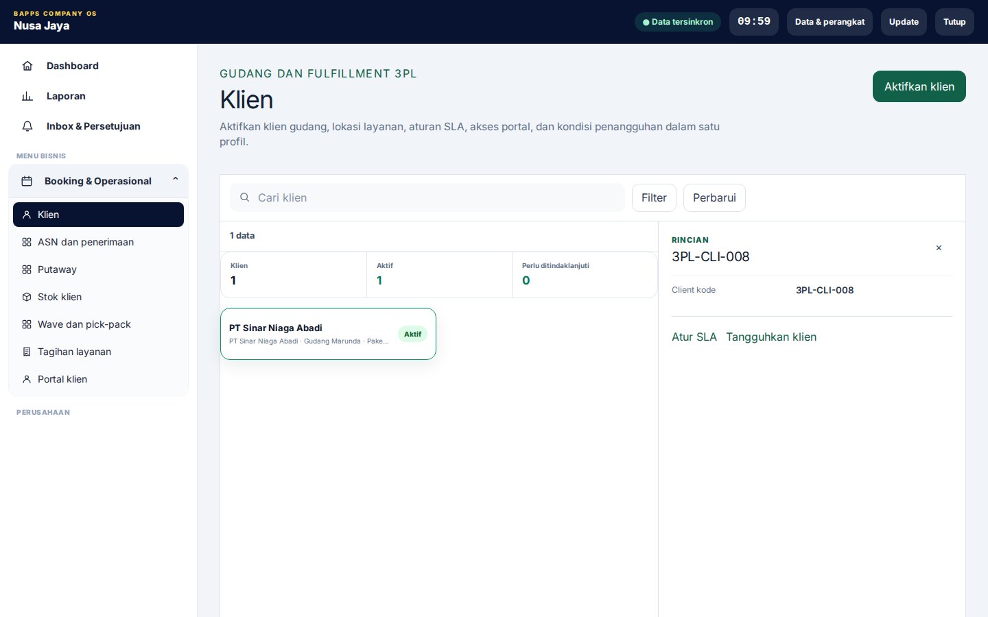 3PL WMS & Client Portal — Klien