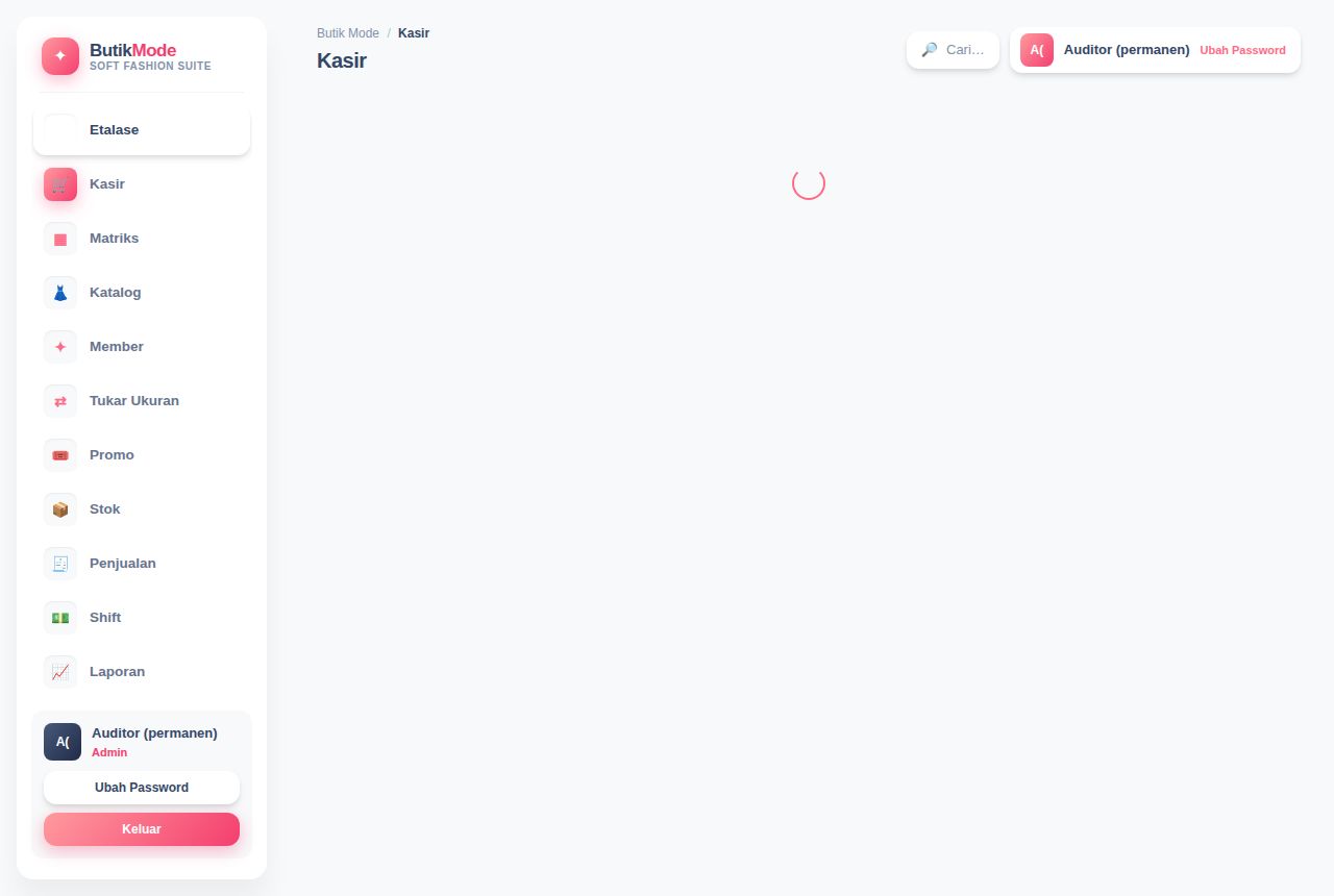 Toko Baju & Fashion — Dashboard