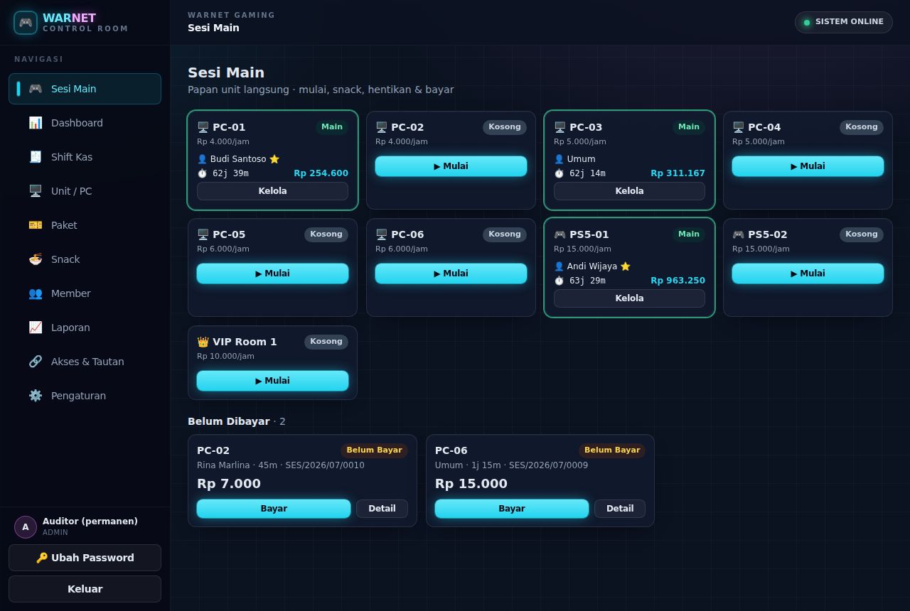 Warnet & Gaming — Sesi Main
