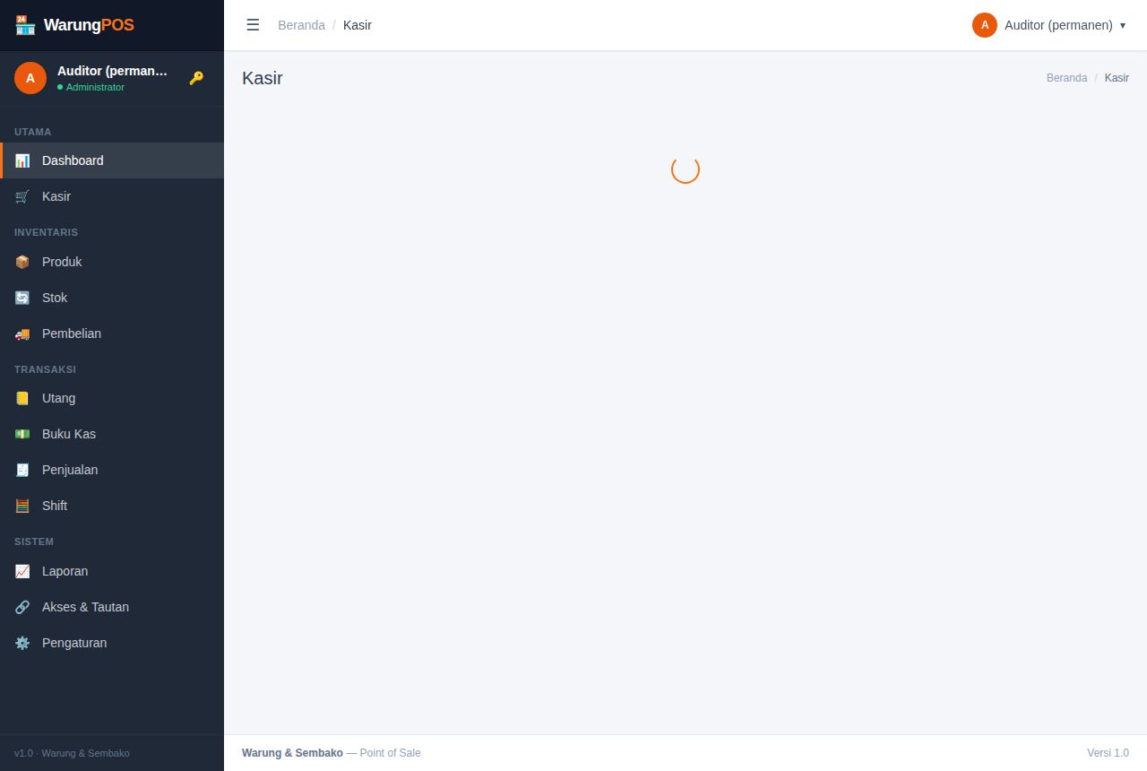 Warung & Sembako — Dashboard